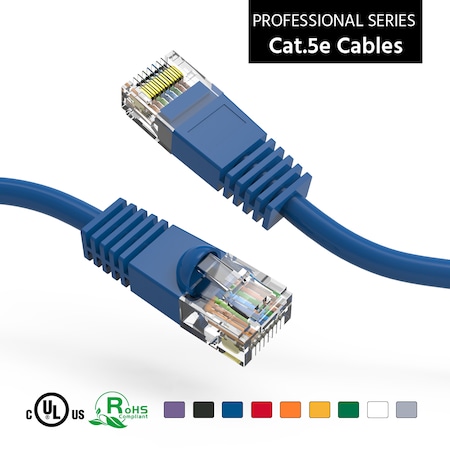 CAT5E UTP Ethernet Network Booted Cable - 15ft-Blue